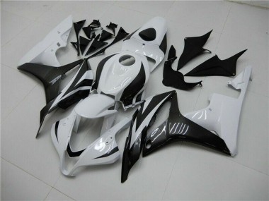 Best 2007-2008 Honda CBR600RR Bike Fairings - White Glossy Black