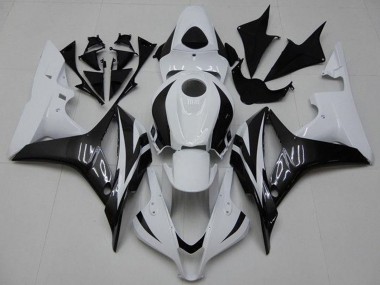 Best 2007-2008 Honda CBR600RR Bike Fairings - White Glossy Black