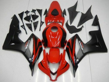 Best 2007-2008 Honda CBR600RR Motorcycle Fairings - Red Matte Black with Decals