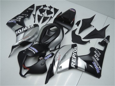 Best 2007-2008 Honda CBR600RR Motorcycle Fairings - Matte Black Silver Grey Repsol