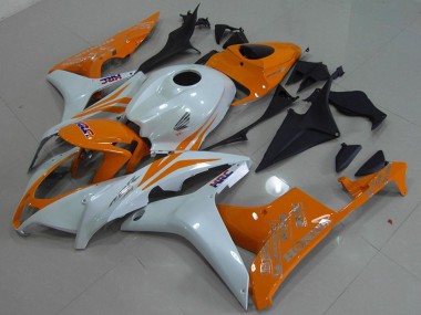Best 2007-2008 Honda CBR600RR Motorcycle Fairing - White Orange HRC