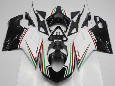 Best 2007-2014 Ducati 848 Motorcycle Fairing Kits - White Red Green Glossy Black