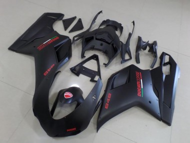 Best 2007-2014 Ducati 848 Motorcycle Fairings - Matte Black Red