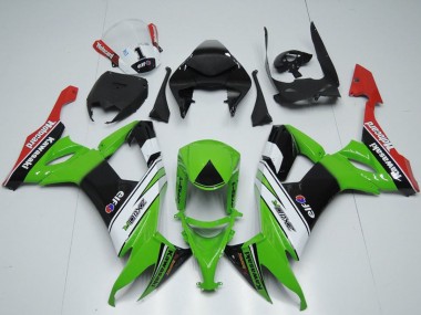 Best 2008-2010 Kawasaki ZX10R Motorcycle Fairings - Green White Black Red Elf Motorrad