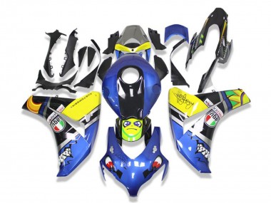 Best 2008-2011 Honda CBR1000RR Motorcycle Fairings - Blue Yellow Glossy Black Shark