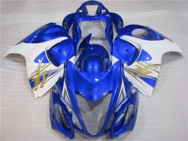 Best 2008-2020 Suzuki GSXR 1300 Hayabusa Motorcycle Fairings - White Blue