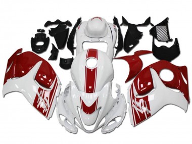 Best 2008-2020 Suzuki GSXR 1300 Hayabusa Motorcycle Fairings - White Red