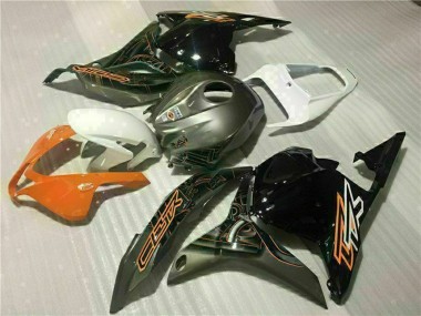 Best 2009-2012 Honda CBR600RR Motorcycle Fairings - White Orange Glossy Black