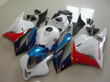 Best 2009-2012 Honda CBR600RR Motorcycle Fairing - White Blue Red Glossy Black