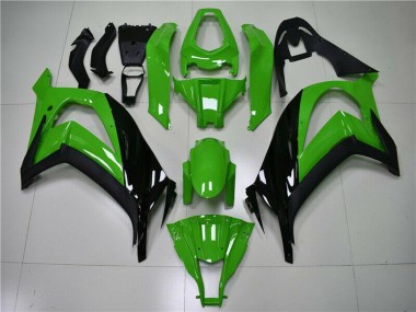 Best 2011-2015 Kawasaki ZX10R Motorcycle Fairing - Green Glossy Black