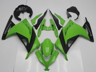Best 2013-2018 Kawasaki ZX300R Motorcycle Fairings - Green Matte Black OEM Style