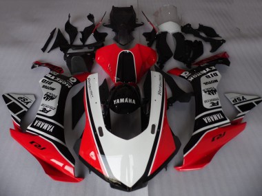 Best 2015-2019 Yamaha YZF R1 Motorcycle Fairings - White Red Black Motul YSP