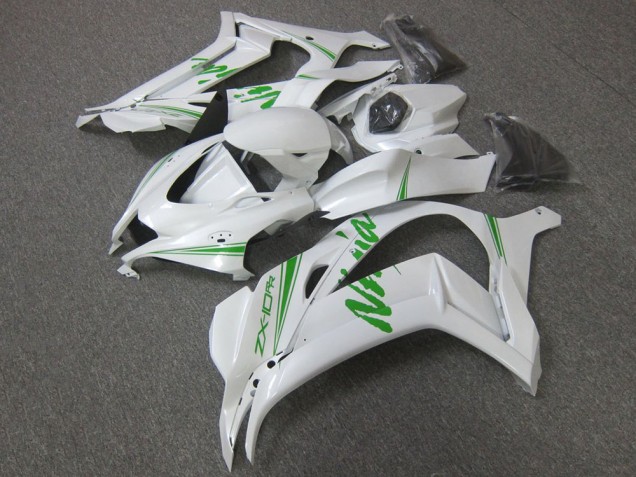 2016-2020 Kawasaki ZX10R Motorcycle Fairing - Pearl White Green