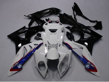 Best 2009-2014 BMW S1000RR Motorcycle Fairings - White Blue Glossy Black