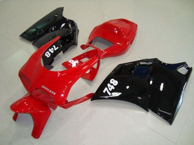 Best 1993-2005 Ducati 748 Motorcycle Fairings - Red Glossy Black