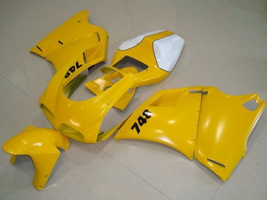 Best 1993-2005 Ducati 748 Motorcycle Fairing - White Yellow