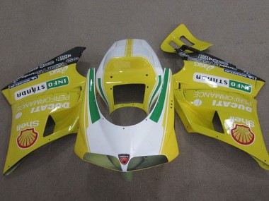 Best 1993-2005 Ducati 748 Motorcycle Fairings - Yellow White Green Shell Info Strrda