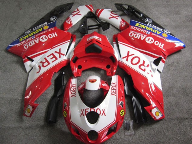 2005-2006 Ducati 749 Motorcycle Fairings - White Red Blue Glossy Black Xerox