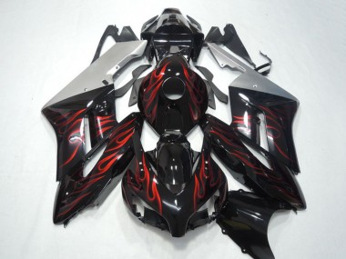 Best 2004-2005 Honda CBR1000RR Motorcycle Fairings - Silver Glossy Black Red Flame
