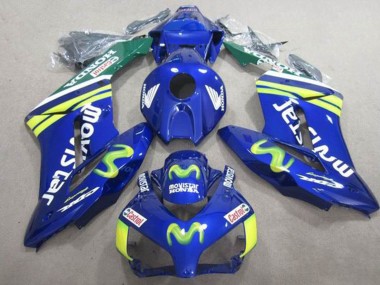 Best 2004-2005 Honda CBR1000RR Motorcycle Fairings - Blue Green Yellow MoviStar Castrol