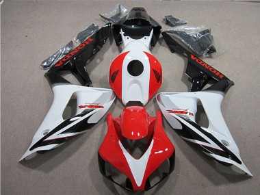 Best 2006-2007 Honda CBR1000RR Motorcycle Fairings - White Red Glossy Black Fireblade
