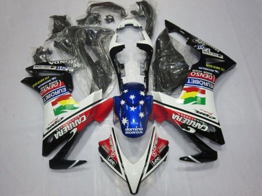 Best 2013-2015 Honda CBR500R Motorcycle Fairings - White Red Blue Glossy Black Star Carrera Lee DENSO EuroBet