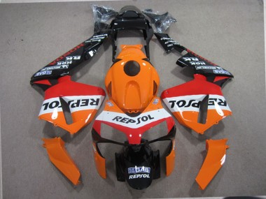 Best 2003-2004 Honda CBR600RR Bike Fairings - Orange White Red Glossy Black Repsol