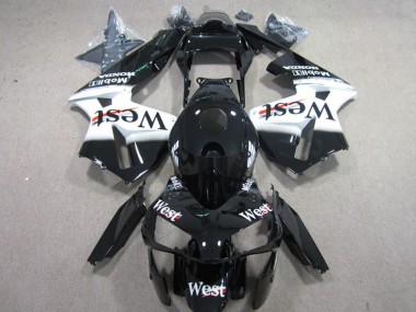 Best 2003-2004 Honda CBR600RR Motorcycle Fairings - Glossy Black White West