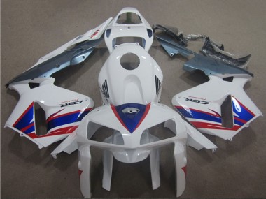 Best 2005-2006 Honda CBR600RR Motorcycle Fairings - White Blue Red Silver