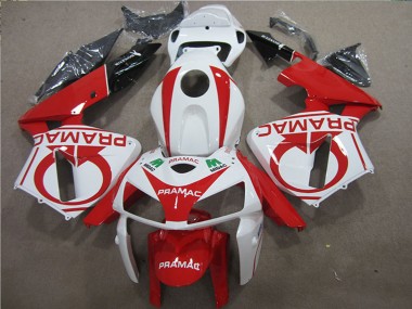 Best 2005-2006 Honda CBR600RR Motorcycle Fairings - White Red Black Pramac