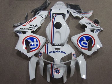 Best 2005-2006 Honda CBR600RR Motorcycle Fairings - White Blue Repsol