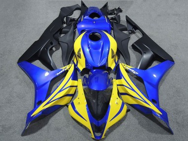 Best 2007-2008 Honda CBR600RR Motorcycle Fairings - Blue Yellow Matte Black