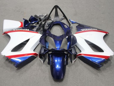Best 2002-2013 Honda VFR 800 Motorcycle Fairing - White Blue Red