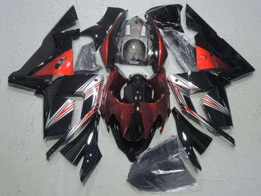 Best 2004-2005 Kawasaki ZX10R Motorcycle Fairings - Black Red