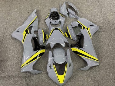 Best 2017-2023 Honda CBR1000RR Motorcycle Fairings - Nardo Grey with Yellow Stripe