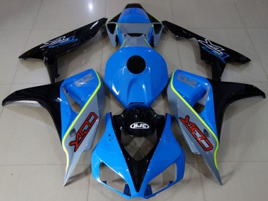 Best 2006-2007 Honda CBR1000RR Motorcycle Fairings - Blue Yellow Glossy Black Custom CBR