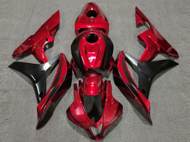 Best 2007-2008 Honda CBR600RR Motorcycle Fairing - Red Glossy Black OEM Style