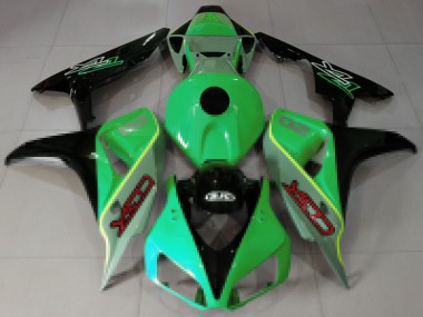 Best 2006-2007 Honda CBR1000RR Motorcycle Fairings - Green Blue Glossy Black CBR Style