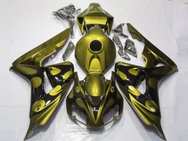 Best 2006-2007 Honda CBR1000RR Motorcycle Fairings - Glossy Yellow Glossy Black Flame