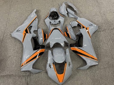 Best 2017-2023 Honda CBR1000RR Motorcycle Fairings - Nardo Grey with Orange Stripe