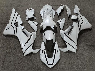 Best 2017-2023 Honda CBR1000RR Motorcycle Fairings - Pearl White Black Lining