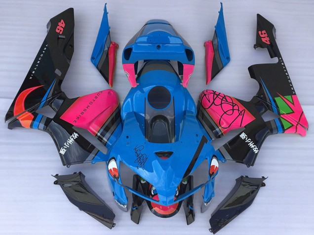 2005-2006 Honda CBR600RR Motorcycle Fairings - Blue Shark Pink