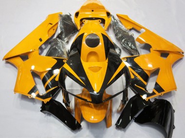 Best 2005-2006 Honda CBR600RR Motorcycle Fairings - Bright Orange Glossy Black Design