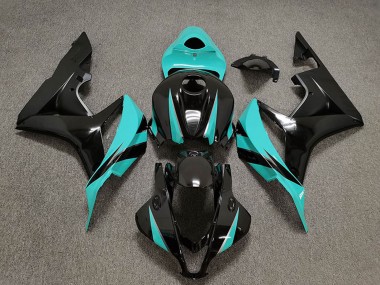 Best 2007-2008 Honda CBR600RR Motorcycle Fairings - Cyan Blue Glossy Black