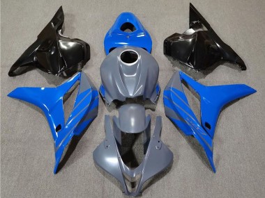 Best 2009-2012 Honda CBR600RR Motorcycle Fairings - Grey Blue Glossy Black