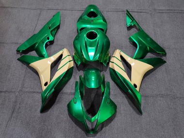 Best 2007-2008 Honda CBR600RR Motorcycle Fairings - Emerald Green Tan