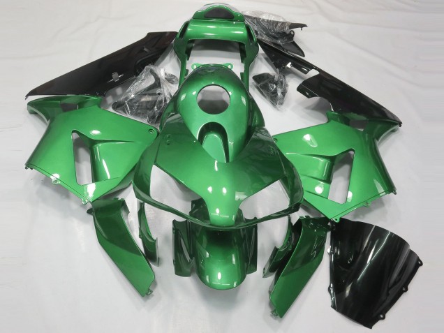 2003-2004 Honda CBR600RR Motorcycle Fairing - Green Glossy Black