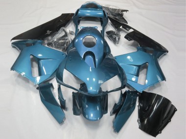 Best 2003-2004 Honda CBR600RR Motorcycle Fairing - Light Blue Glossy Black