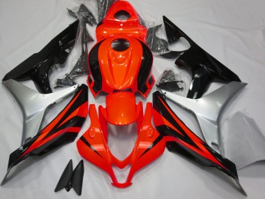 Best 2007-2008 Honda CBR600RR Motorcycle Fairing - Silver Red Glossy Black OEM Style