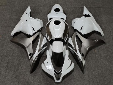 Best 2009-2012 Honda CBR600RR Motorcycle Fairings - White Silver Glossy Black
